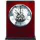 6 1/4'' Rosewood/Silver Piano Finish Square Clock