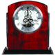 6 1/2'' Rosewood/Silver Piano Finish Arch Clock with Base and Trim