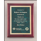 Emerald Marble Plate with Gold Florentine Border on Rosewood Piano-Finish Plaque