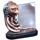 RESIN EAGLE WITH US FLAG 15 1/2