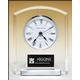 Desk Clock with Beveled Upright, Silver Bezel and Base