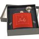 6 oz. Gloss Red Flask Set in Black Presentation Box