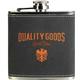 6 oz. Dark Gray/Orange Textured Stainless Steel Flask